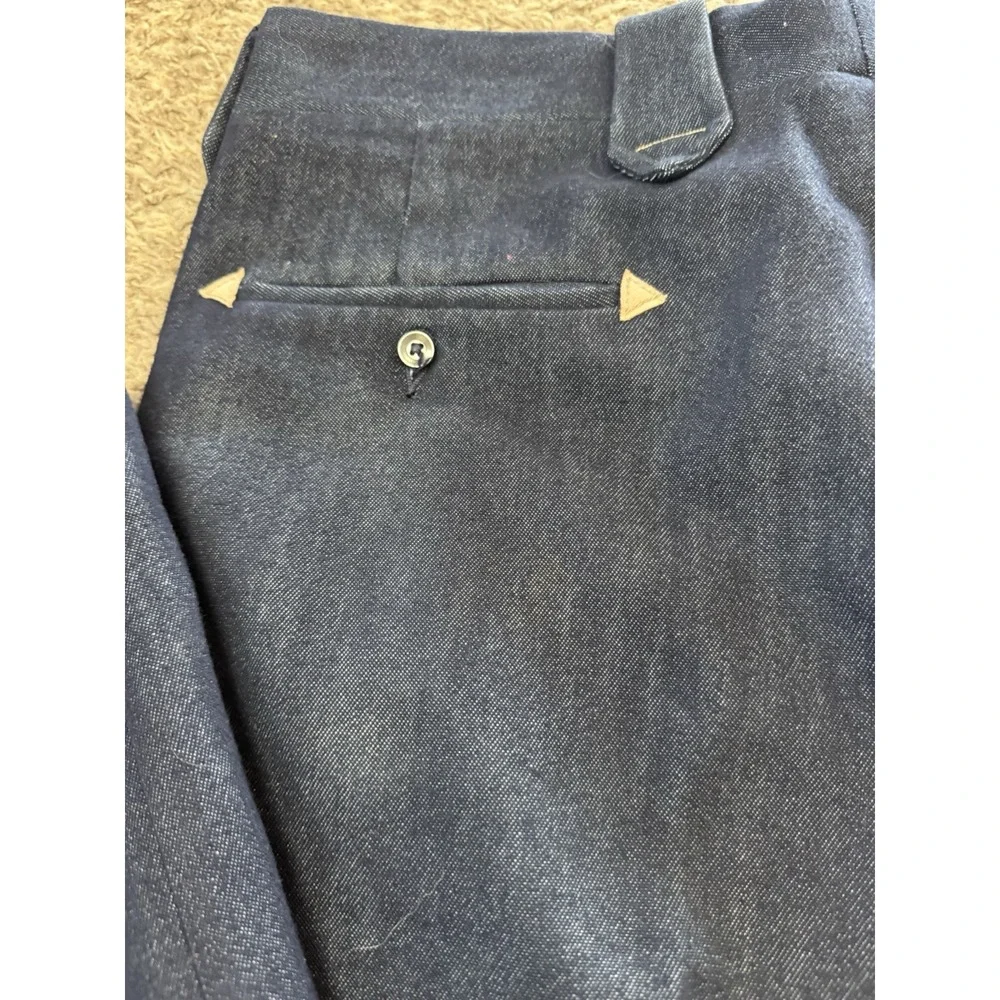 Haggar Dress Pants L6 Vintage Blue Mens Mustang Western‎ Wear USA Pockets 36